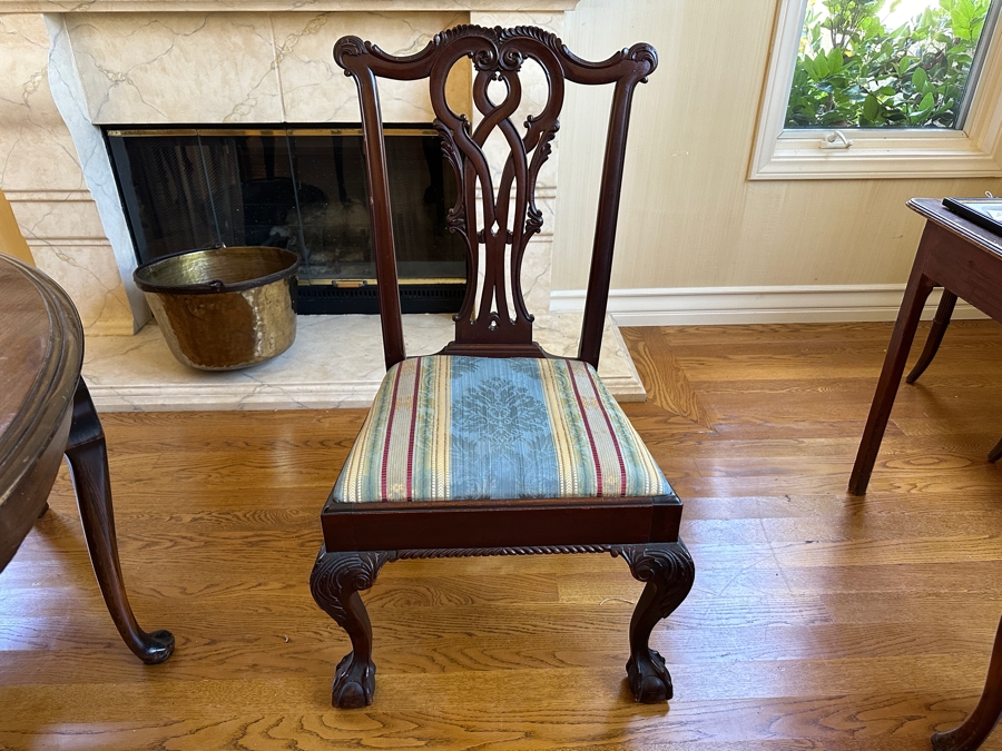 Stunning Formal Walnut Dining Table With 5 Leaves Marked H. P. Co With Six Dining Chairs (2 Are Armchairs) 53W X 94L (With All 5 Leaves) Each Leaf Is 8'W [Photo 7]