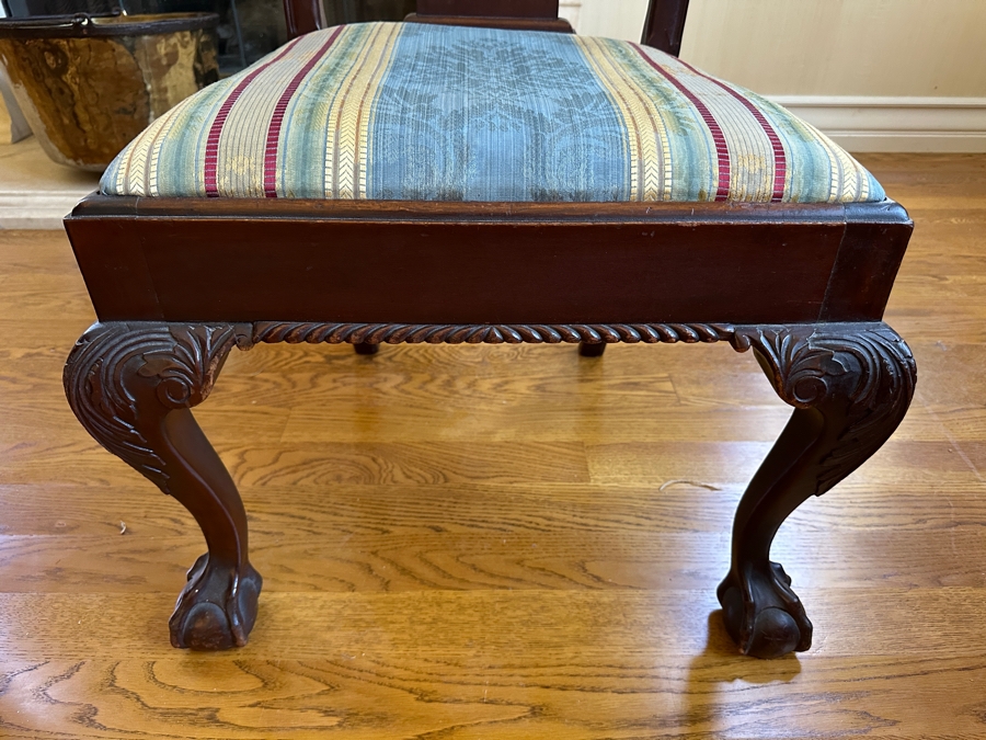 Stunning Formal Walnut Dining Table With 5 Leaves Marked H. P. Co With Six Dining Chairs (2 Are Armchairs) 53W X 94L (With All 5 Leaves) Each Leaf Is 8'W [Photo 8]