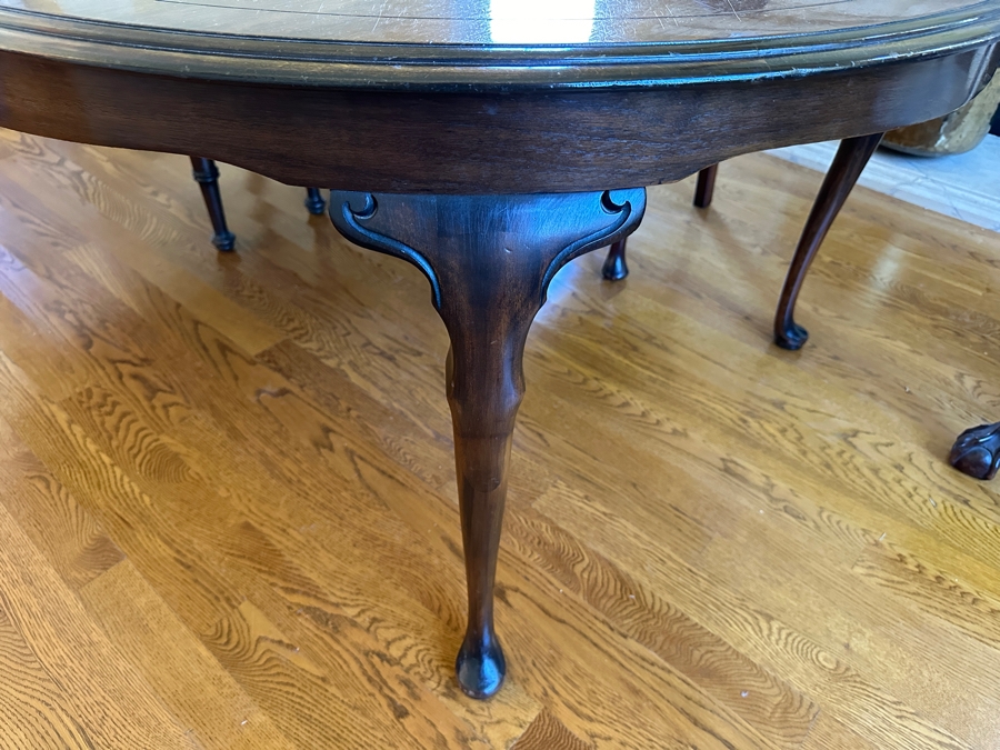 Stunning Formal Walnut Dining Table With 5 Leaves Marked H. P. Co With Six Dining Chairs (2 Are Armchairs) 53W X 94L (With All 5 Leaves) Each Leaf Is 8'W [Photo 13]