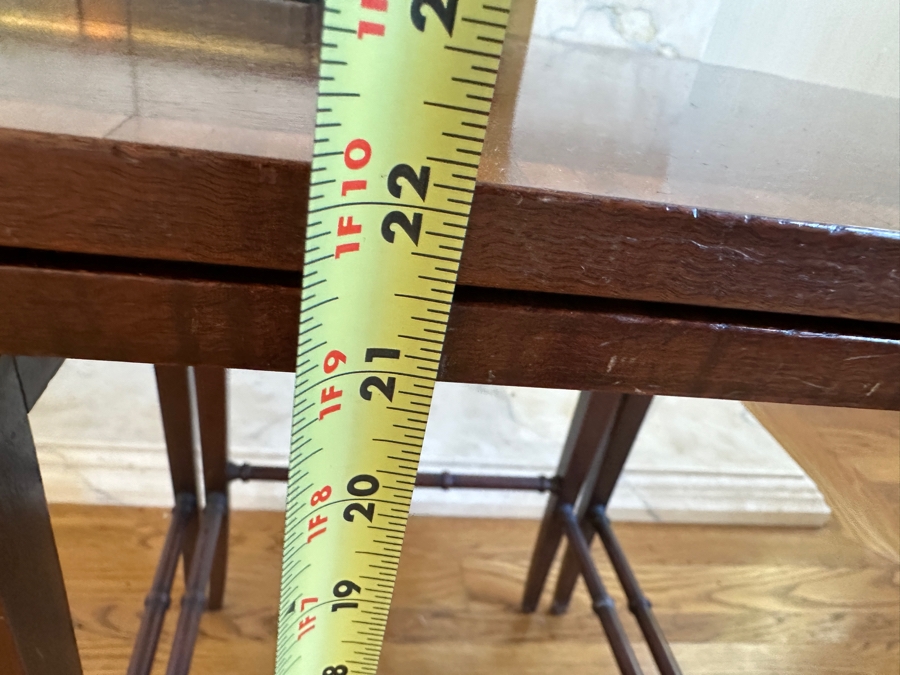 Pair Of Vintage Wooden Nesting Tables 26W X 15D X 22H [Photo 11]