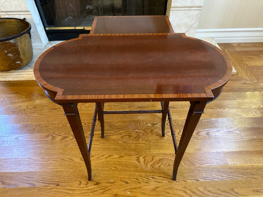 Pair Of Vintage Wooden Nesting Tables 26W X 15D X 22H [Photo 6]