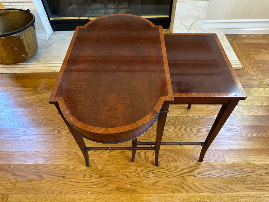 Pair Of Vintage Wooden Nesting Tables 26W X 15D X 22H [Photo 5]