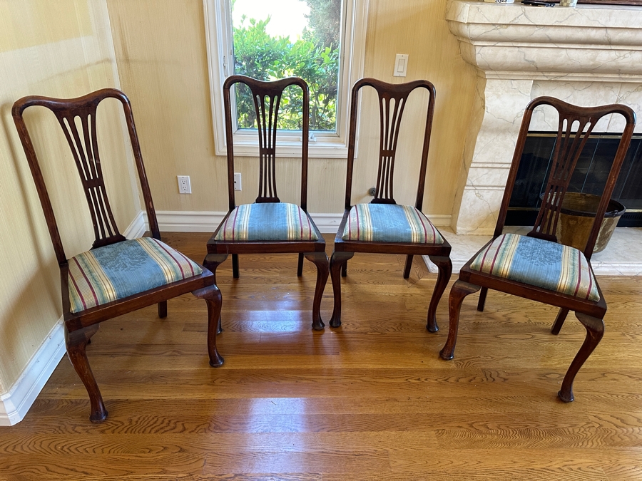 Set Of Four Formal Wooden Dining Chairs [Photo 2]