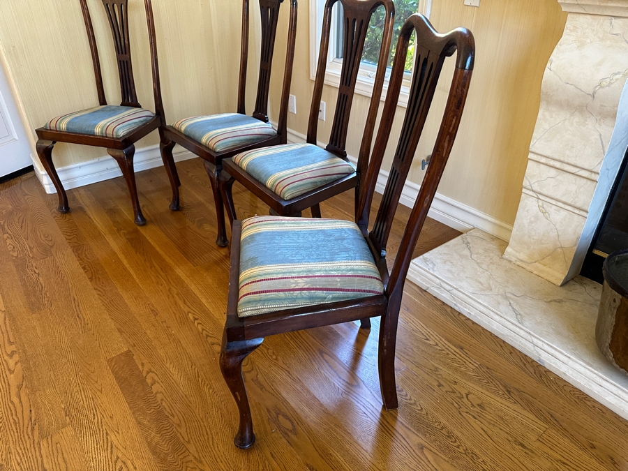 Set Of Four Formal Wooden Dining Chairs [Photo 3]
