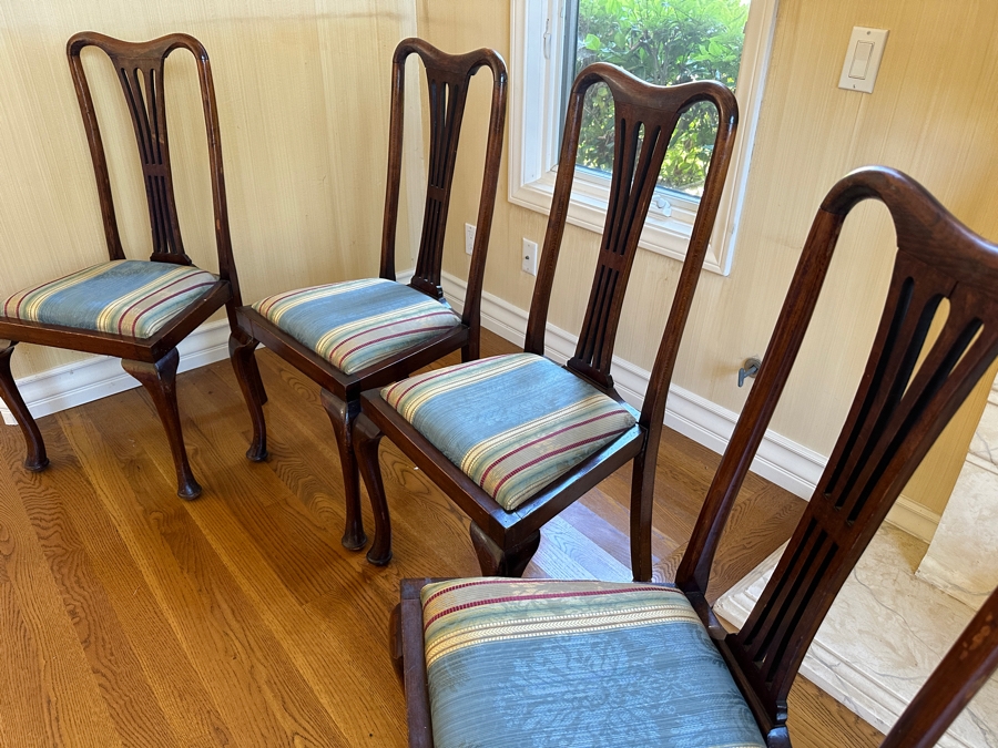 Set Of Four Formal Wooden Dining Chairs [Photo 4]