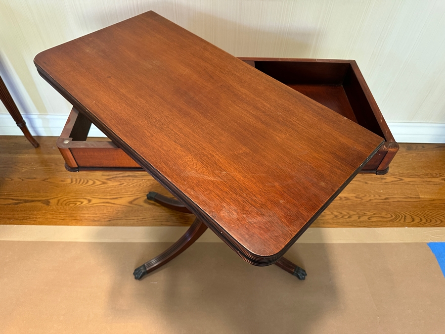 Vintage Mahogany Gaming Table Made By Imperial In Grand Rapids, MI 32W X 32D (Extended) X 29H [Photo 6]