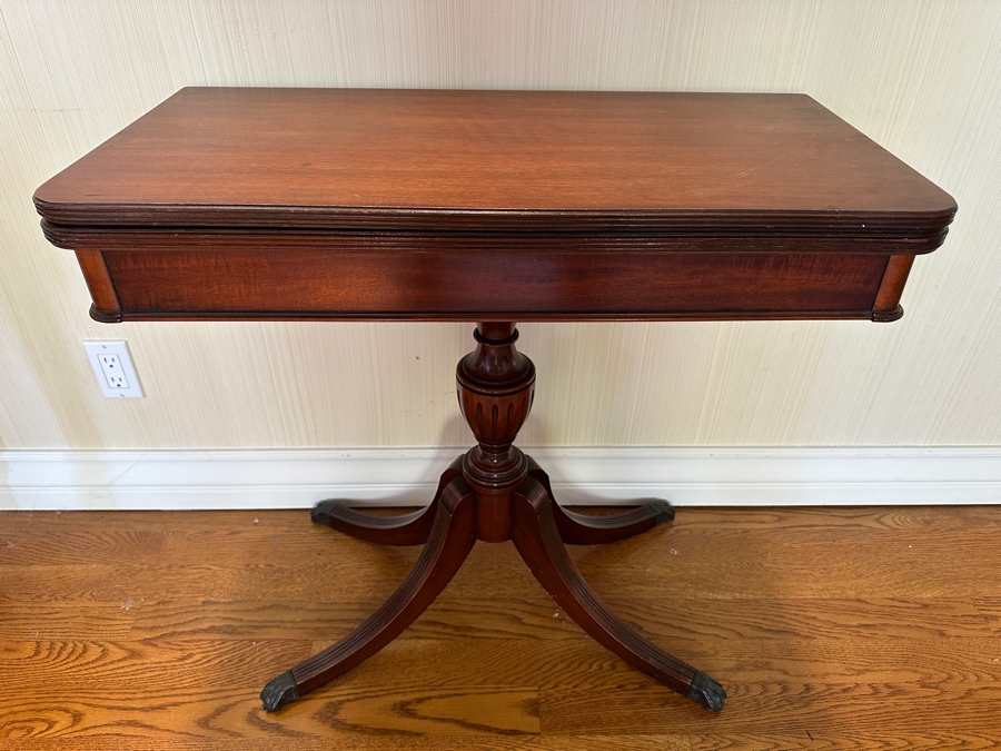 Vintage Mahogany Gaming Table Made By Imperial In Grand Rapids, MI 32W X 32D (Extended) X 29H [Photo 4]