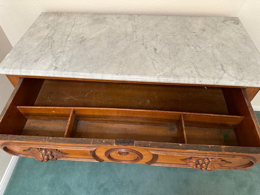 Antique Victorian Marble Top Chest Of Drawers Dresser 40W X 19D X 32.5H [Photo 9]