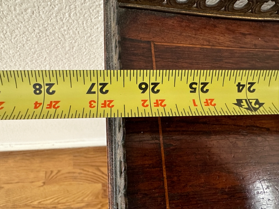 Stunning 19th Century French 1880-1890 Floral Marquetry Tulipwood Inlaid Into A Rosewood Base Secretary Desk 27W X 19D X 39.5H Estimate $1,200 [Photo 14]