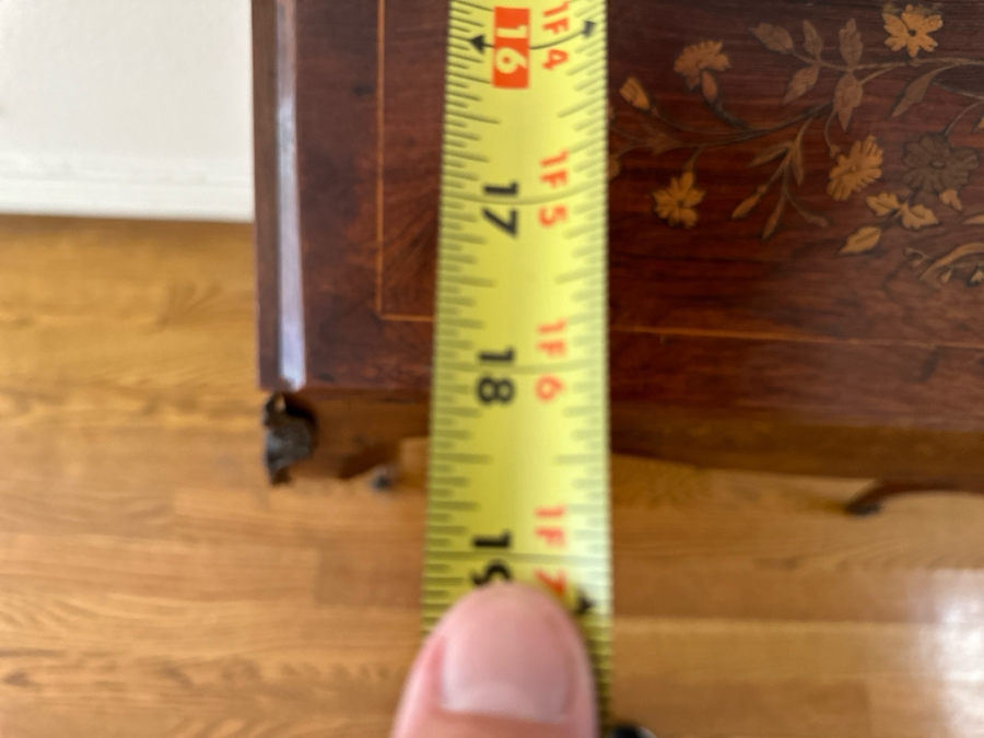 Stunning 19th Century French 1880-1890 Floral Marquetry Tulipwood Inlaid Into A Rosewood Base Secretary Desk 27W X 19D X 39.5H Estimate $1,200 [Photo 15]