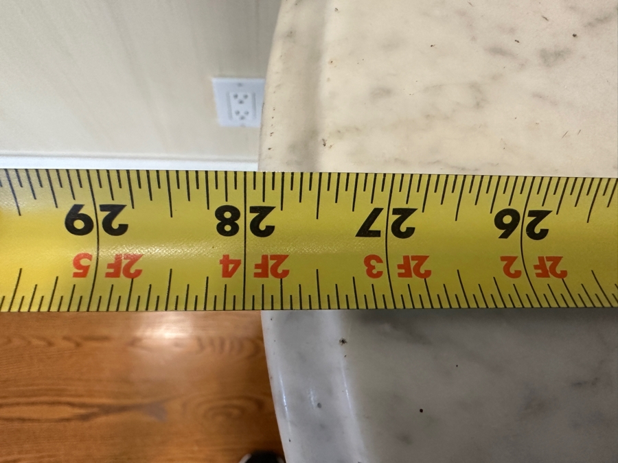 Antique Victorian Marble Top Carved Walnut Oval Parlor Table With Casters 28W X 22D X 31H [Photo 10]