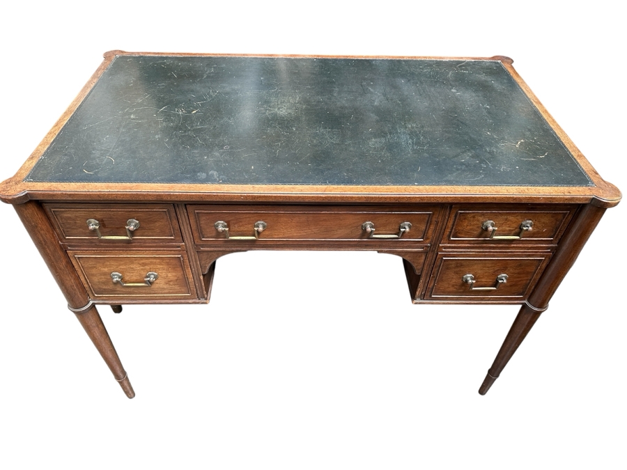 Vintage Mid-Century Leather Top Writing Desk 42W X 24D X 29.5H [Photo 2]