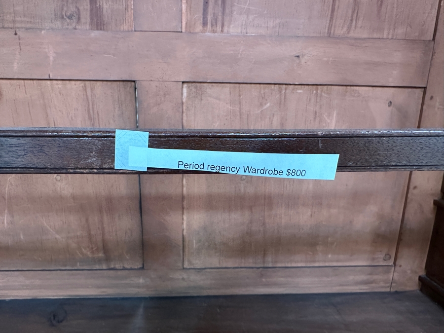 Antique Mahogany English Linen Press Cabinet Gentlemen's Dresser 55W X 21D X 81.5H [Photo 5]