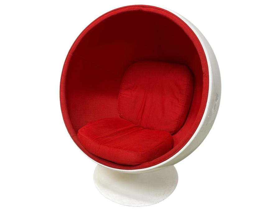 Mid-Century Modern Eero Aarnio Inspired Swivel Ball Chair 39W X 51H
