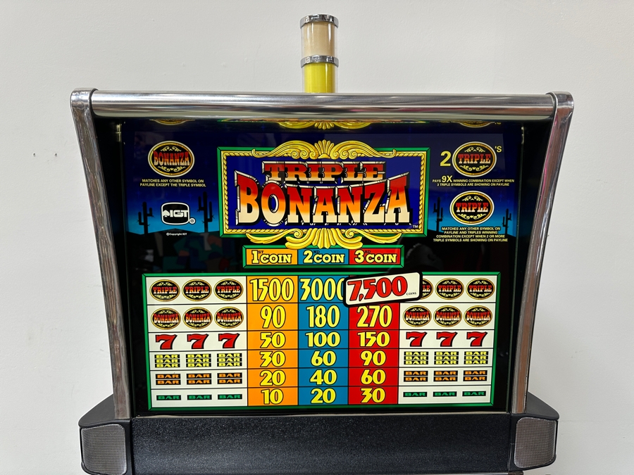IGT Triple Bonanza Casino Slot Machine Model No 96435000 Manufactured 2/2000 With Stand On Casters 26W X 20D X 75H [Photo 4]