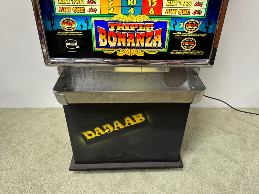 IGT Triple Bonanza Casino Slot Machine Model No 96435000 Manufactured 2/2000 With Stand On Casters 26W X 20D X 75H [Photo 7]