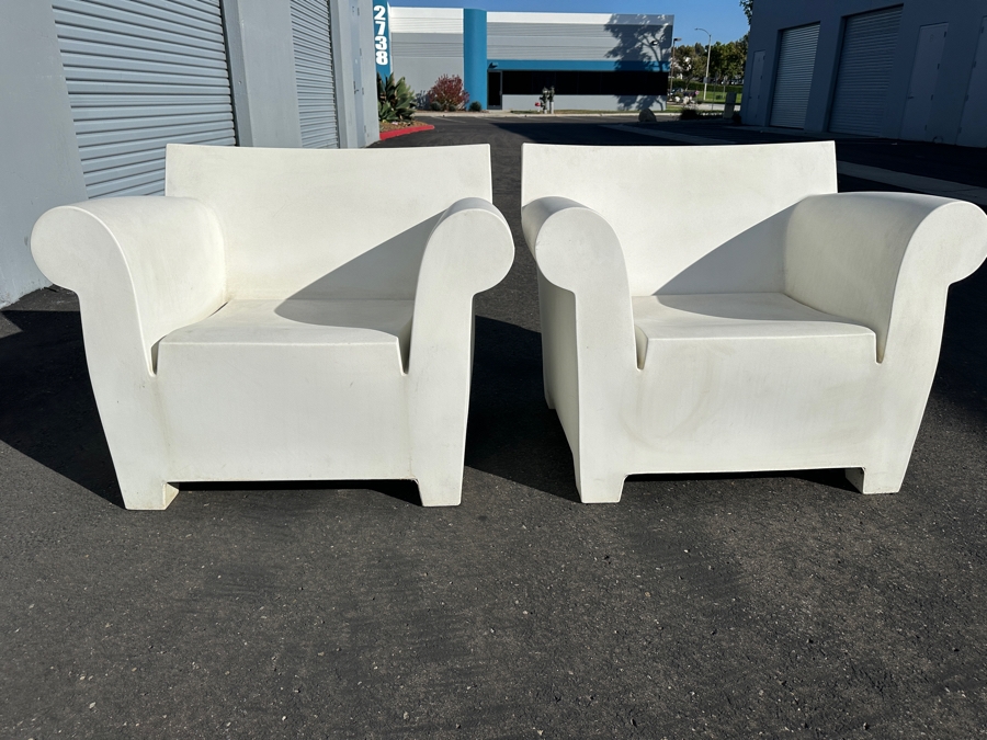 Pair Of Kartell Armchair Bubble Chairs By Philippe Starck Made In Italy Made Of Polyethylene Industrial Lounge Chair 40W X 29D X 31H Retails $2,250 [Photo 5]