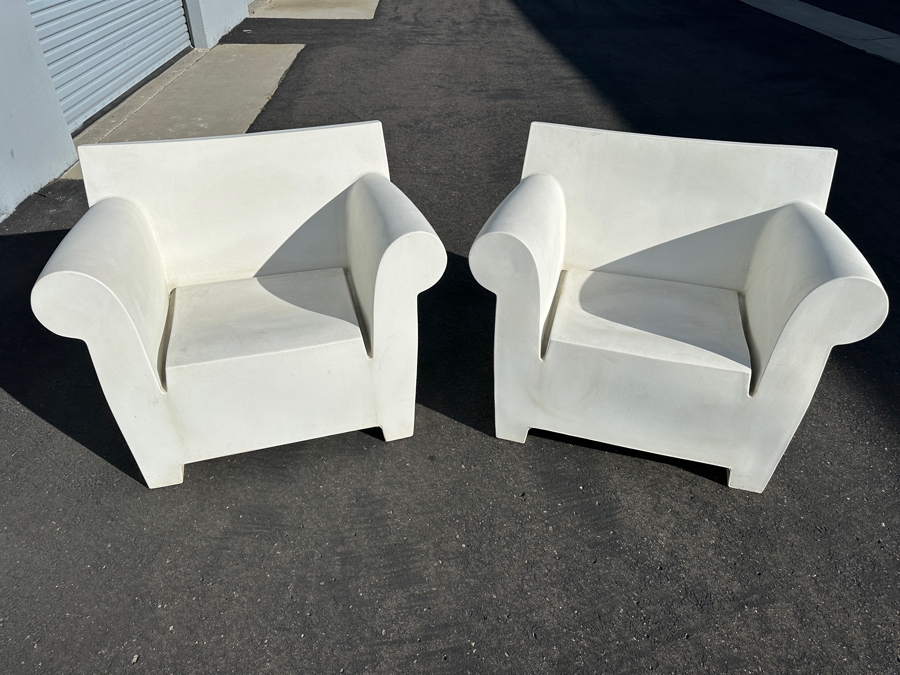 Pair Of Kartell Armchair Bubble Chairs By Philippe Starck Made In Italy Made Of Polyethylene Industrial Lounge Chair 40W X 29D X 31H Retails $2,250 [Photo 4]