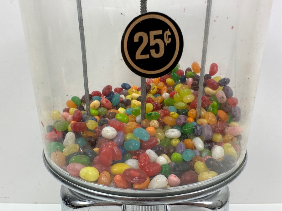 Vintage Beaver Candy Bubble Gum Machine Takes Quarters With Key 7W X 16H [Photo 3]