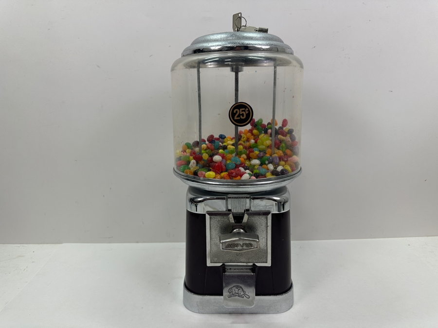 Vintage Beaver Candy Bubble Gum Machine Takes Quarters With Key 7W X 16H [Photo 8]