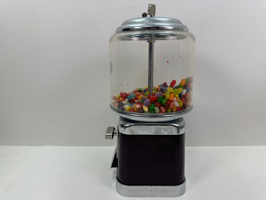 Vintage Beaver Candy Bubble Gum Machine Takes Quarters With Key 7W X 16H [Photo 9]