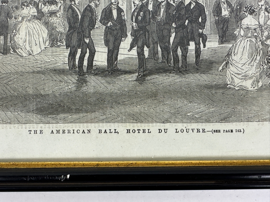 Antique 1856 Illustrated London News - News of The American Ball At The Hotel Du Louvre 12 X 17 [Photo 5]