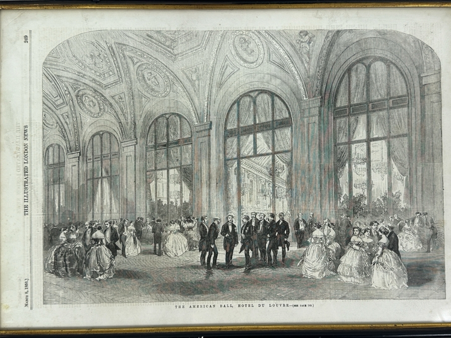 Antique 1856 Illustrated London News - News of The American Ball At The Hotel Du Louvre 12 X 17 [Photo 1]
