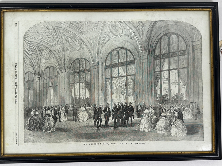 Antique 1856 Illustrated London News - News of The American Ball At The Hotel Du Louvre 12 X 17 [Photo 2]