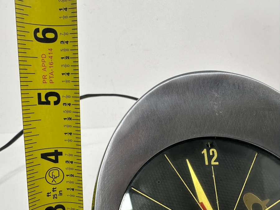 Vintage Mid-Century Modern Jefferson '500' Chrome Space Age Electronic Desk Clock Working 5.25'H [Photo 9]