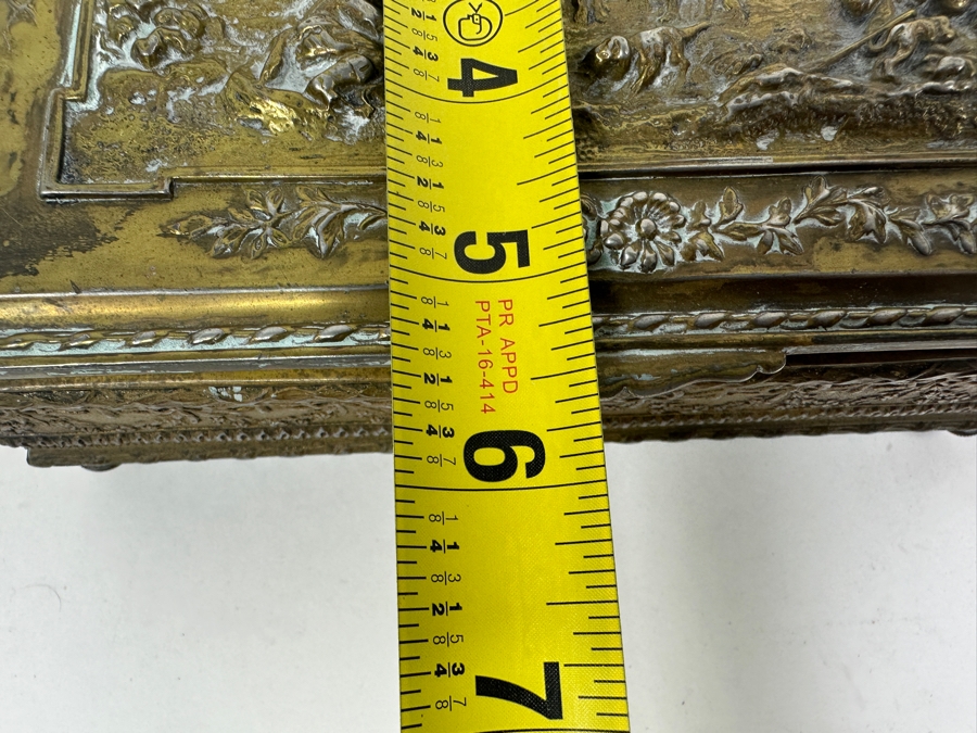 Antique Jennings Brothers Repousse Brass Metal Box 7.5W X 5D X 3H [Photo 13]