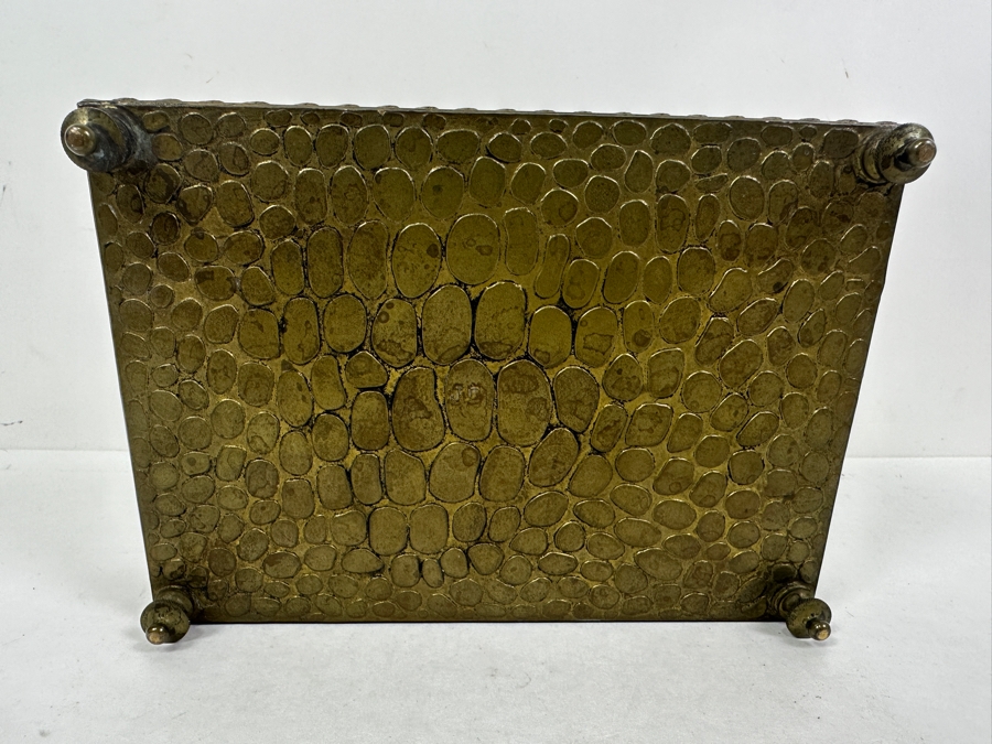 Antique Jennings Brothers Repousse Brass Metal Box 7.5W X 5D X 3H [Photo 10]