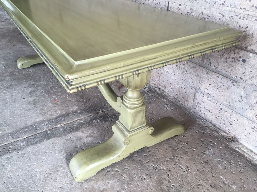Vintage Green Wooden Bench [Photo 4]