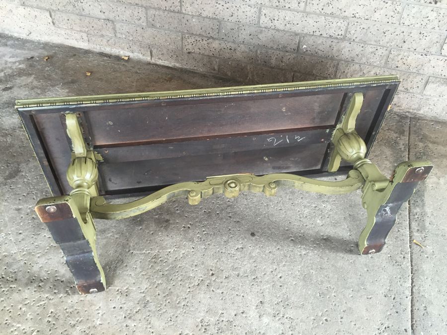 Vintage Green Wooden Bench [Photo 9]