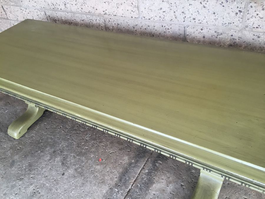 Vintage Green Wooden Bench [Photo 3]