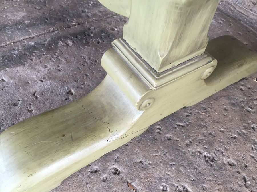 Vintage Green Wooden Bench [Photo 5]