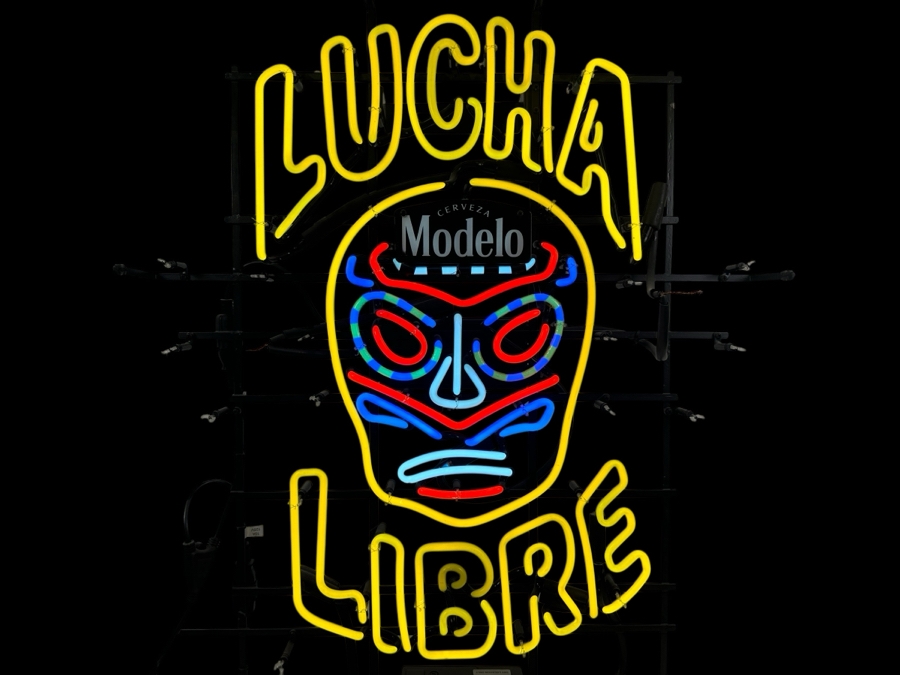 Modelo Cerveza Lucha Libre Neon Sign 26 X 37