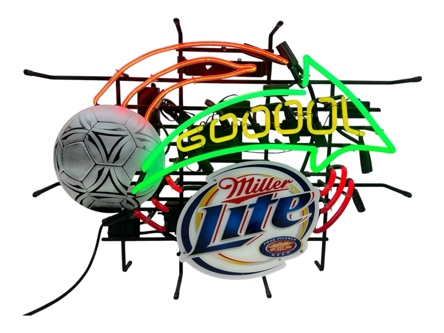 Miller Lite Beer Soccer Gooool Neon Sign 31W X 22.5H X 6D [Photo 2]