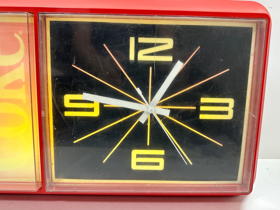 Vintage 1984 Enjoy Coke Advertising Illuminated Electronic Clock 21W X 12.5H X 5D [Photo 3]