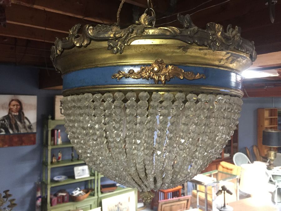 Vintage Russian Crystal Light Fixture