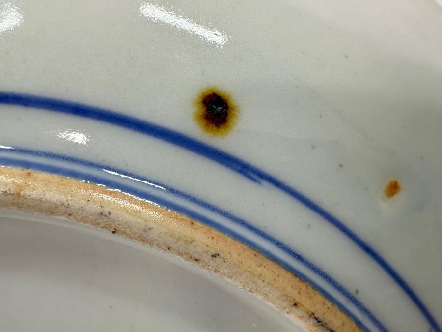 Vintage Japanese Hand Painted Blue & White Porcelain Dish Charger Plate 12.25'W [Photo 8]