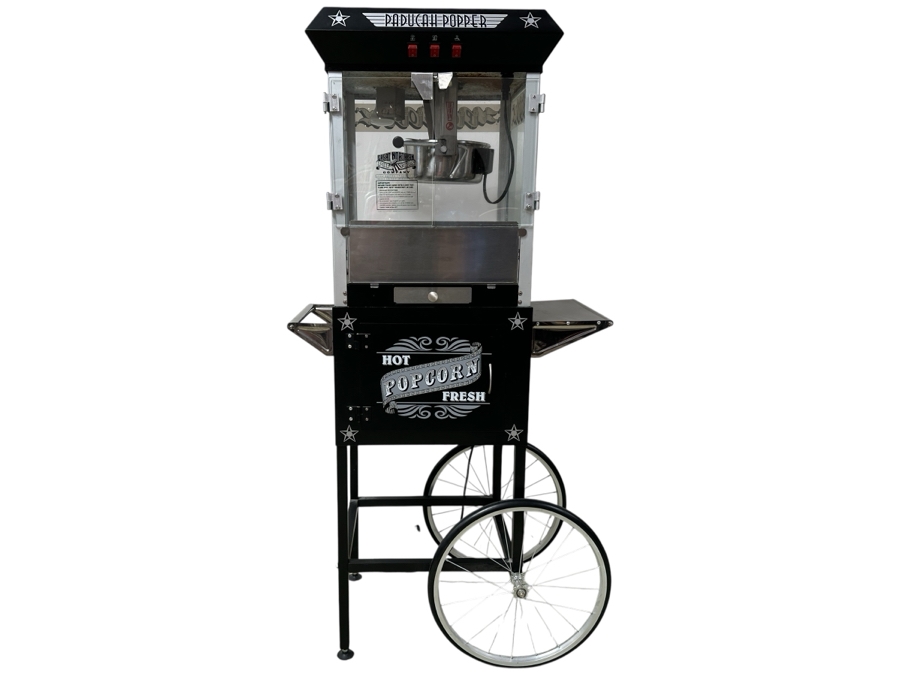 Great Northern Popcorn Company Paducah Popper Popcorn Machine And Cart With Box Of All-N-One Premium Gourmet Popcorn Bags 30W X 19D X 60H