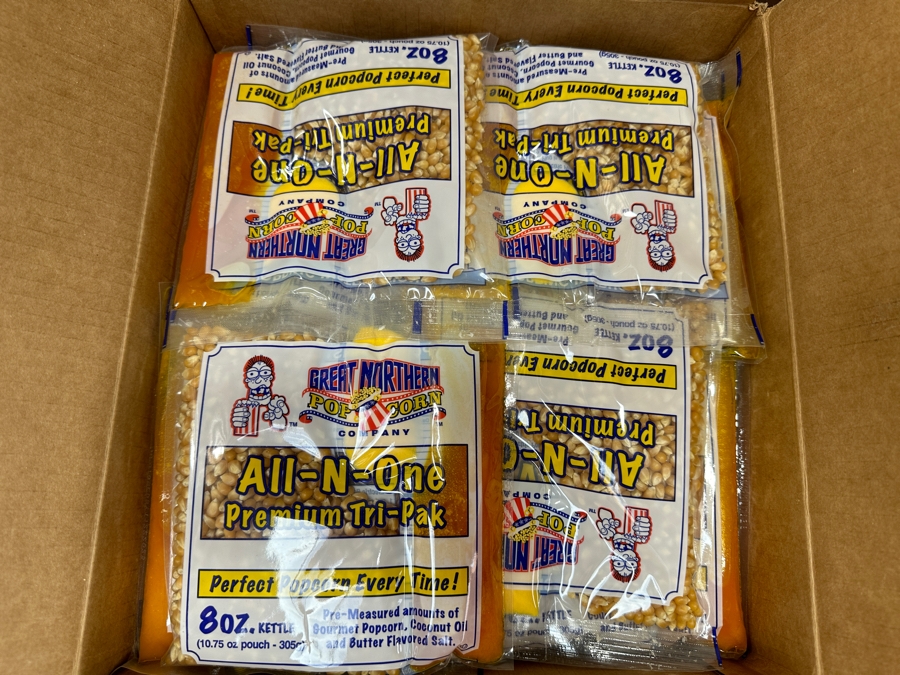 Great Northern Popcorn Company Paducah Popper Popcorn Machine And Cart With Box Of All-N-One Premium Gourmet Popcorn Bags 30W X 19D X 60H [Photo 2]