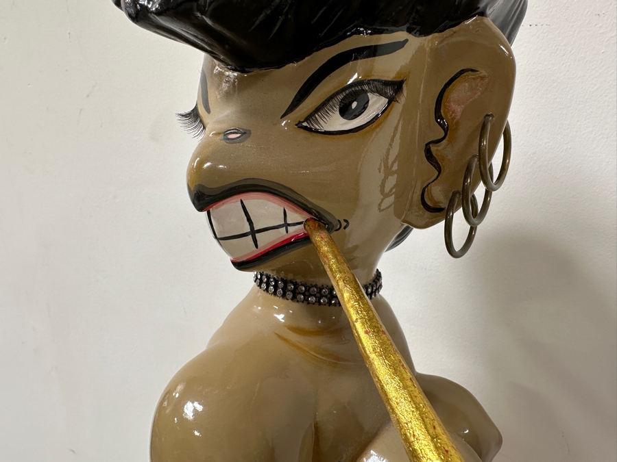 Tom's Drag Toms Company Hand Painted Sculpture Leg Is Signed 21W X 8D X 57H [Photo 6]