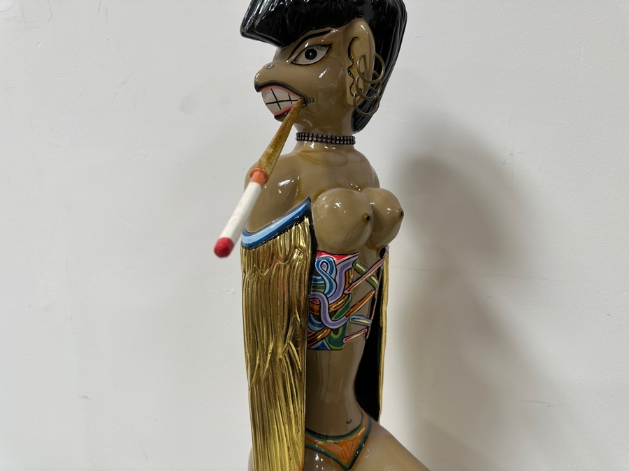 Tom's Drag Toms Company Hand Painted Sculpture Leg Is Signed 21W X 8D X 57H [Photo 10]