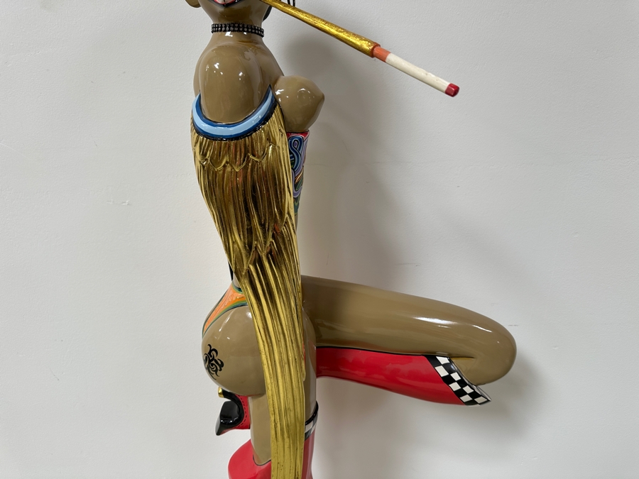 Tom's Drag Toms Company Hand Painted Sculpture Leg Is Signed 21W X 8D X 57H [Photo 9]