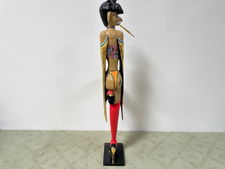 Tom's Drag Toms Company Hand Painted Sculpture Leg Is Signed 21W X 8D X 57H [Photo 16]