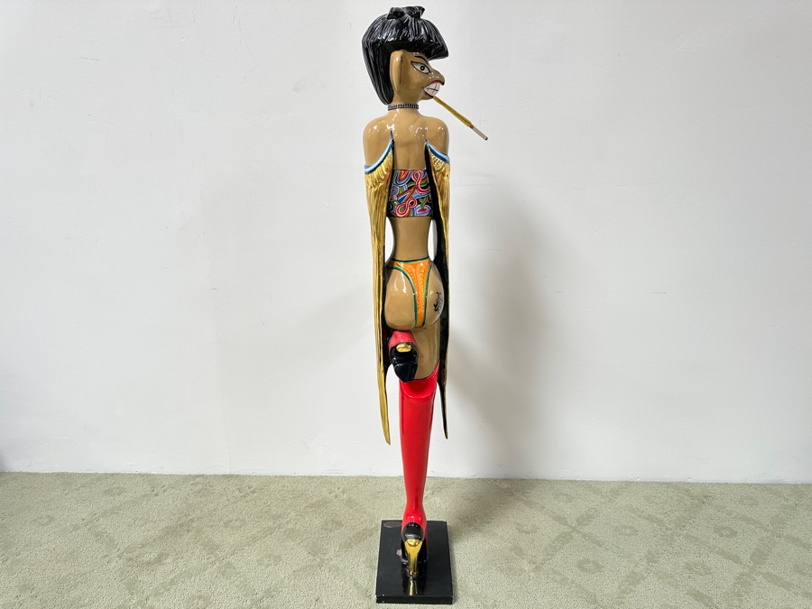 Tom's Drag Toms Company Hand Painted Sculpture Leg Is Signed 21W X 8D X 57H [Photo 17]