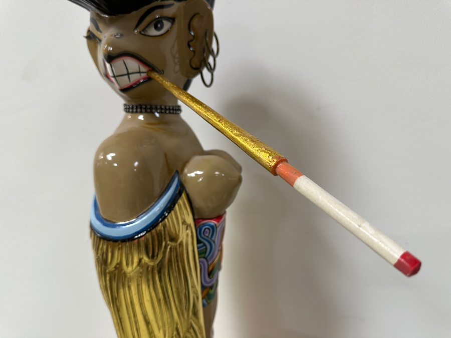 Tom's Drag Toms Company Hand Painted Sculpture Leg Is Signed 21W X 8D X 57H [Photo 7]