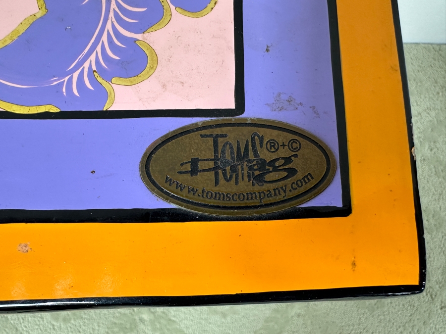 Pair Of Tom's Drag Toms Company Hand Painted Footed Feet Columns Pedestals Large 31'H X 11.5'W & Medium 22.5'H X 11.5'W [Photo 13]