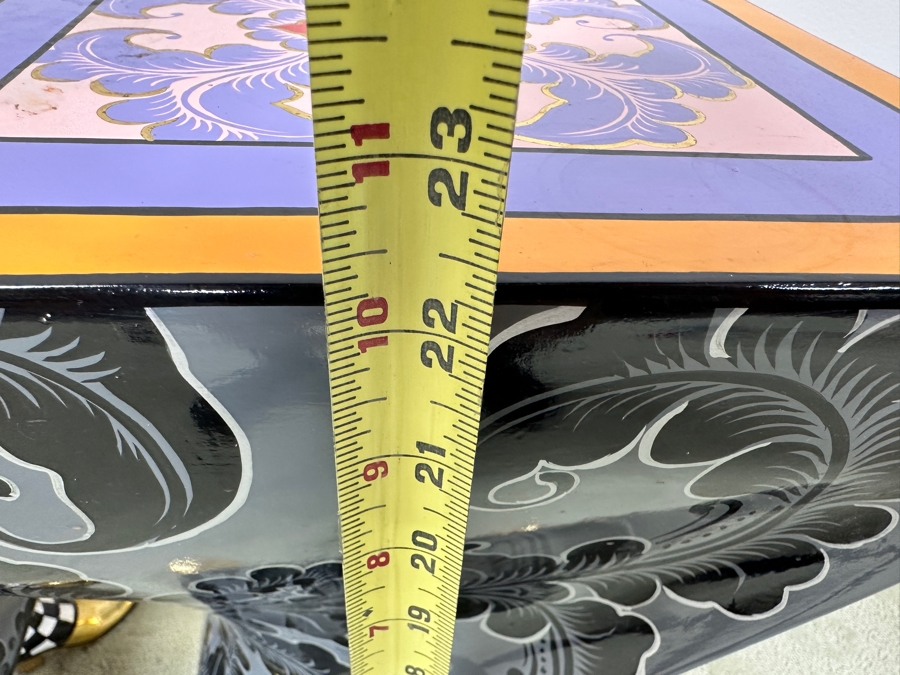 Pair Of Tom's Drag Toms Company Hand Painted Footed Feet Columns Pedestals Large 31'H X 11.5'W & Medium 22.5'H X 11.5'W [Photo 21]